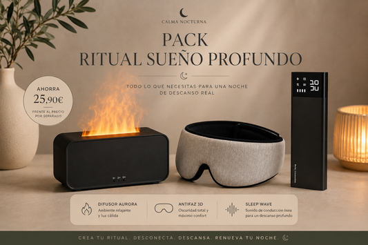 Pack Ritual Sueño Profundo · Difusor Aurora + Antifaz 3D + Sleep Wave