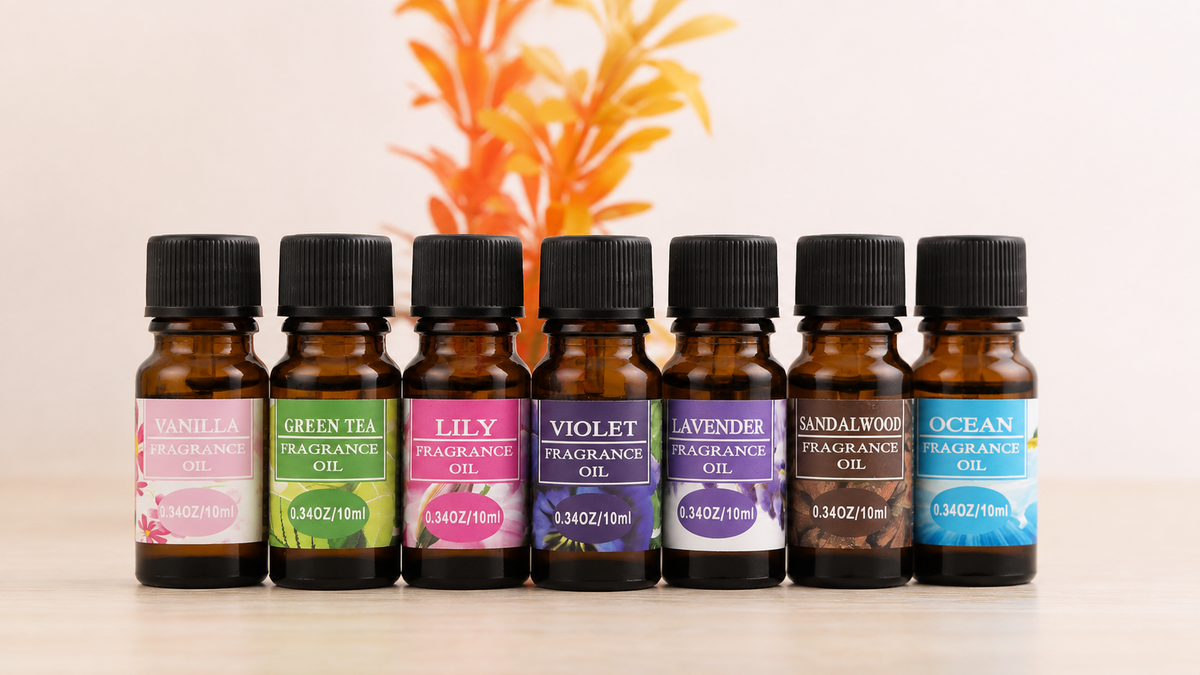 Colección de aceites esenciales para crear una rutina de descanso