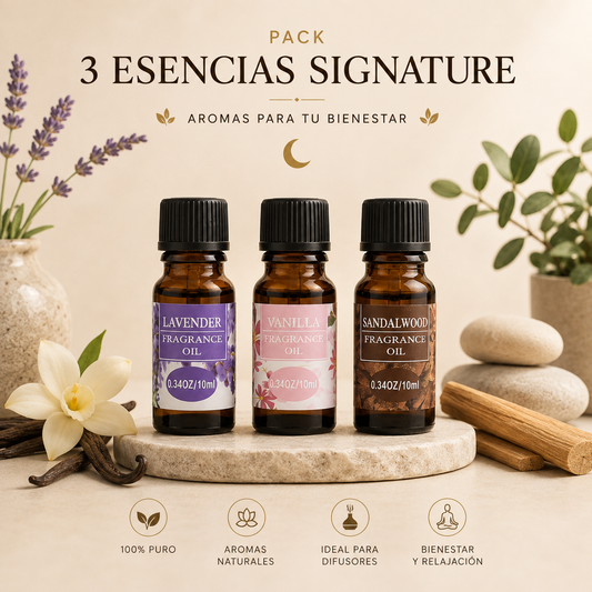 Pack de tres aceites esenciales Signature para aromaterapia