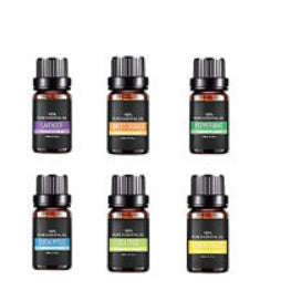 Selección de seis aceites esenciales de aromaterapia