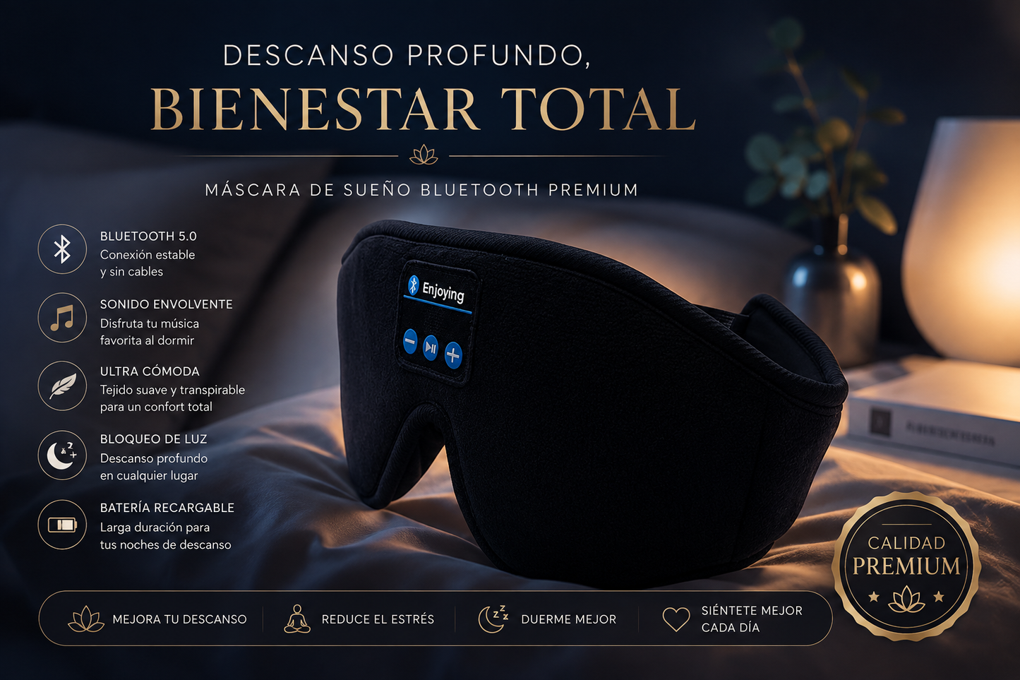 Antifaz Bluetooth SleepSound Pro Calma Nocturna
