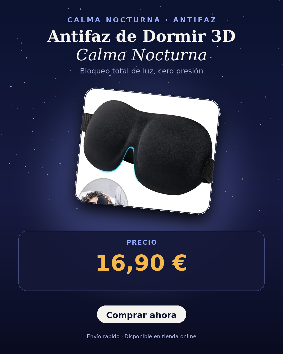3D Sleep Mask Night Calm — Total Light Blockout, Zero Pressure